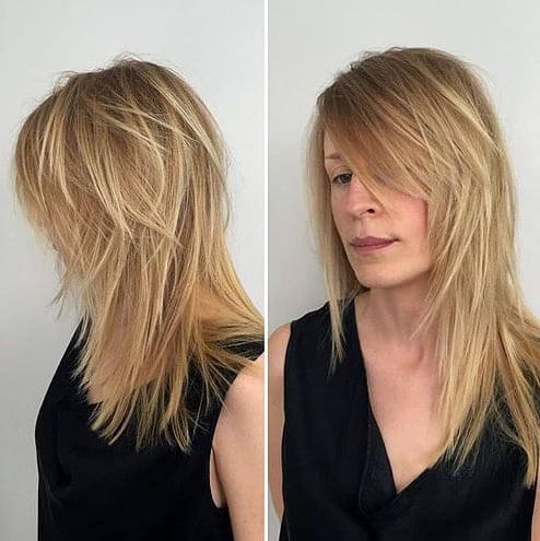 Coupe De Cheveux Longue Avec Frange Latérale