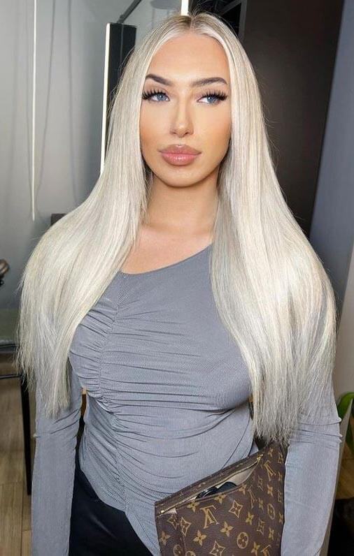 Cheveux Blanc Long Lisse 