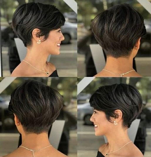 Coupe Courte Femme Brune