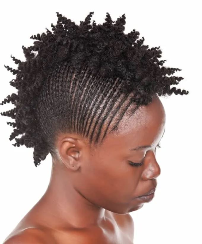 Mohawk pour les cheveux noirs courts