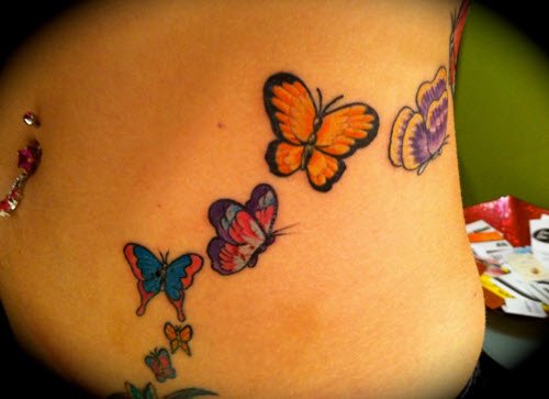 tatouage Papillons Colorés