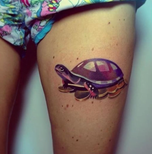 Tatouage d’une belle tortue