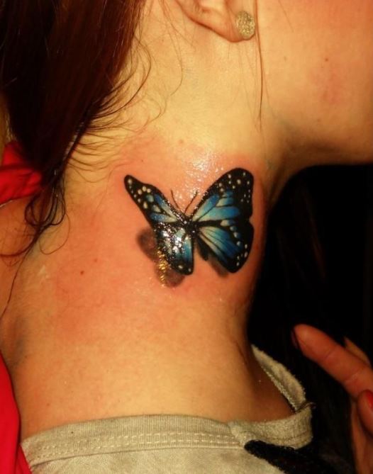 Papillon Argus bleu 3D