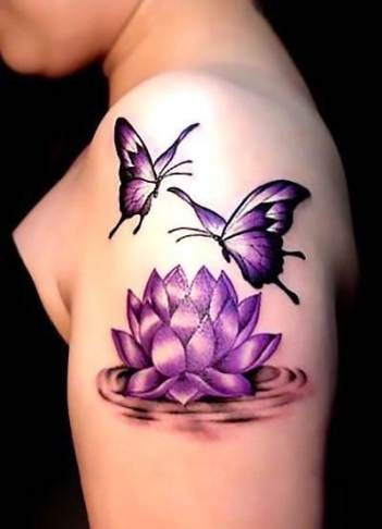 Papillons & lotus
