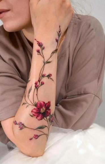 Tatouage De Fleur D'avant Bras 