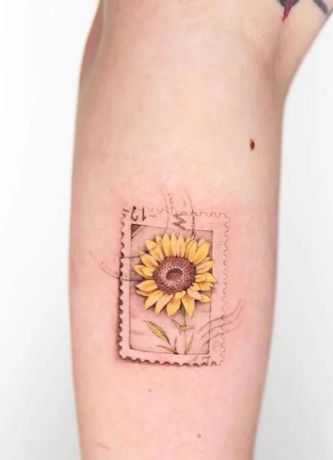 Tatouage D'avant Bras De Tournesol