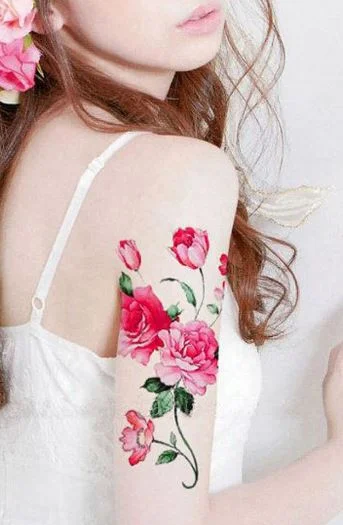 tatouage Rose Coloré 