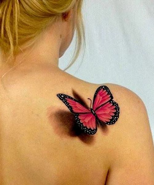Papillon 3D rouge