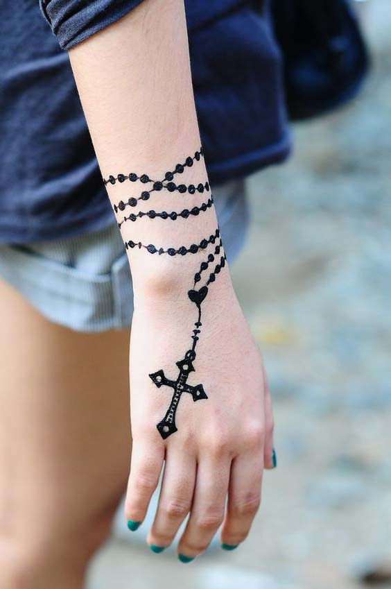 Tatouage Bracelet Chapelet