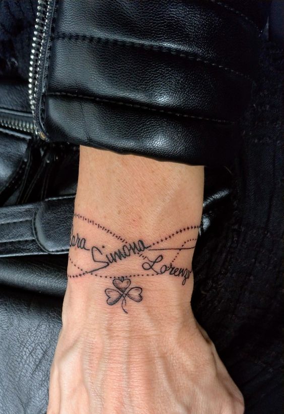 Tatouage Bracelet Avec Trois Prénoms