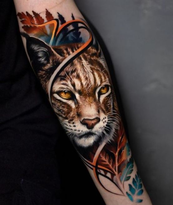 Tatouage chat sauvage