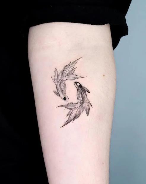 Tatouage Poisson Koi Yin Et Yang