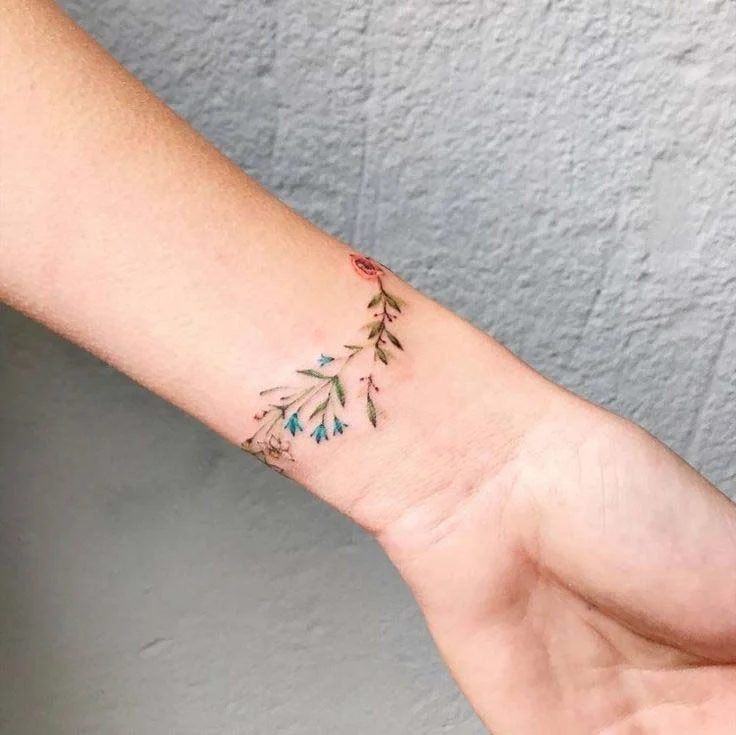 Tatouage Bracelet Avec Fleurs