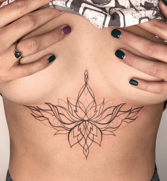 Tatouage Dotwork Lotus Mandala 