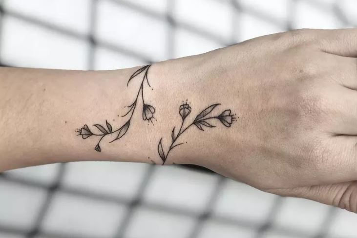 Tatouage Bracelet Floral Tulipe