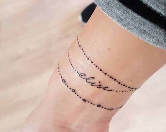 Tatouage Bracelet En Pointillé Avec Prénom Elise