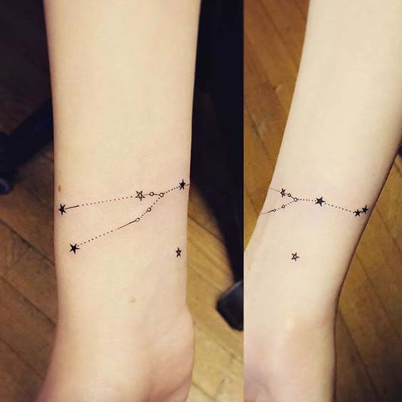 Tatouage Bracelet Avec Petites étoiles 