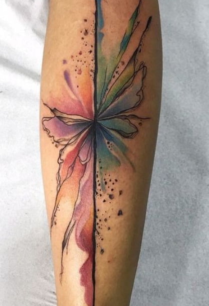 Aquarelle Papillon Tatouage