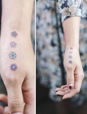 Tatouage Main Fleurs