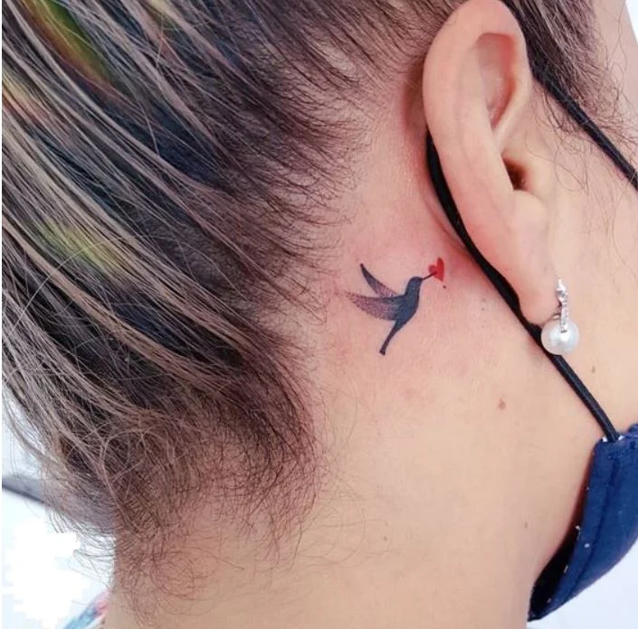 tatouage Oiseau & Coeur 
