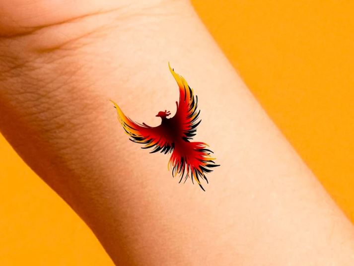 tatouage Phœnix Quadricolore 