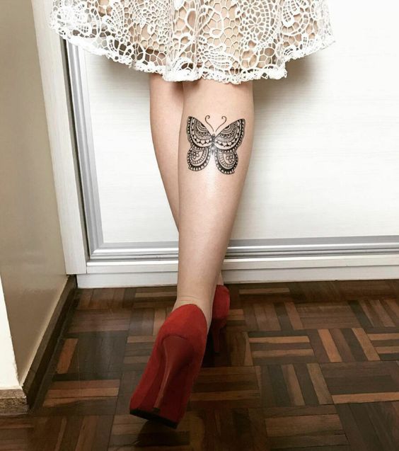 tatouage Papillon en dentelle