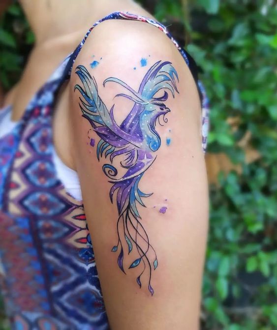 tatouage Phœnix en couleur