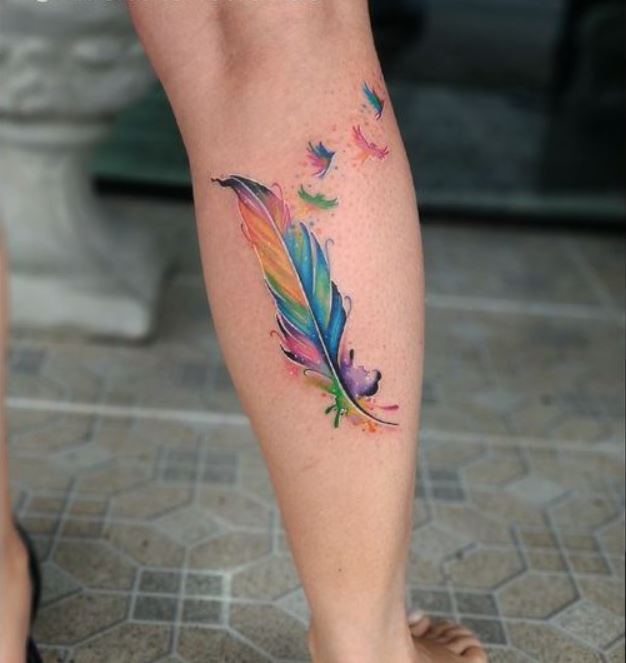 tatouage Plume & Oiseaux 