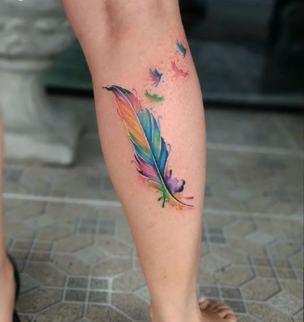 tatouage Plume & Oiseaux