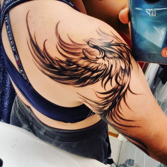 tatouage Phoenix marron