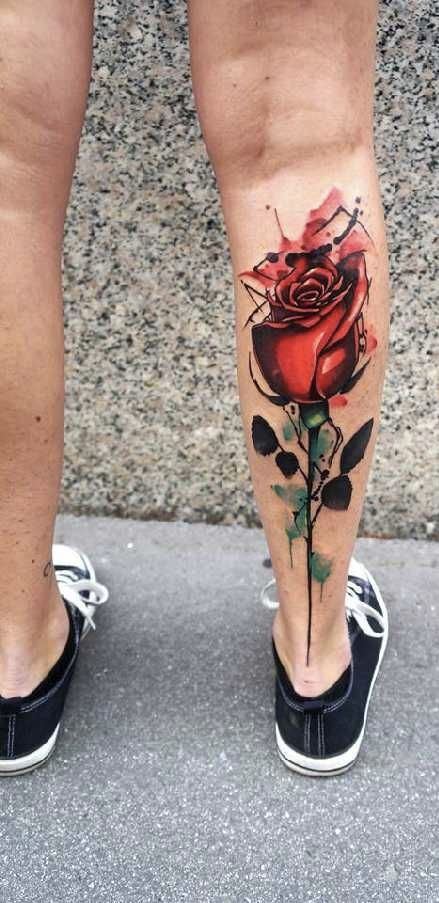 tatouage Rose rouge