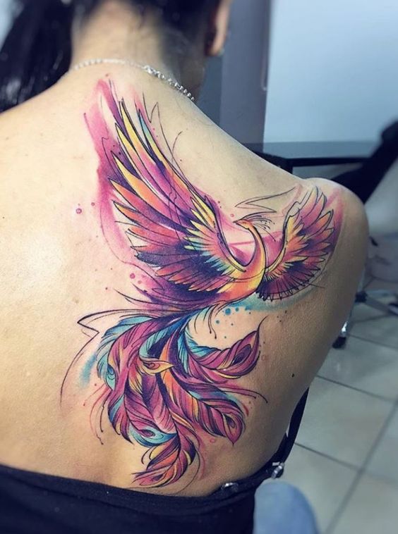 tatouage Phoenix Stylé