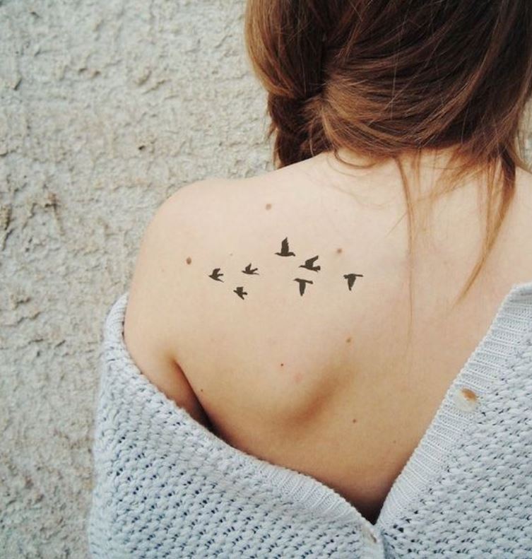 Tatouage Dos Envol D'oiseaux