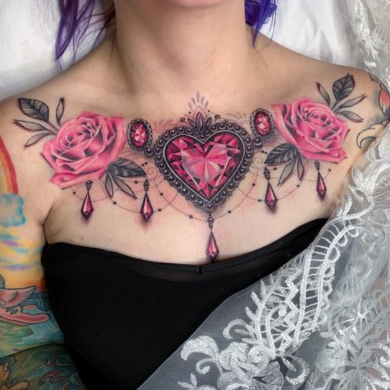 tatouage Rubis et roses