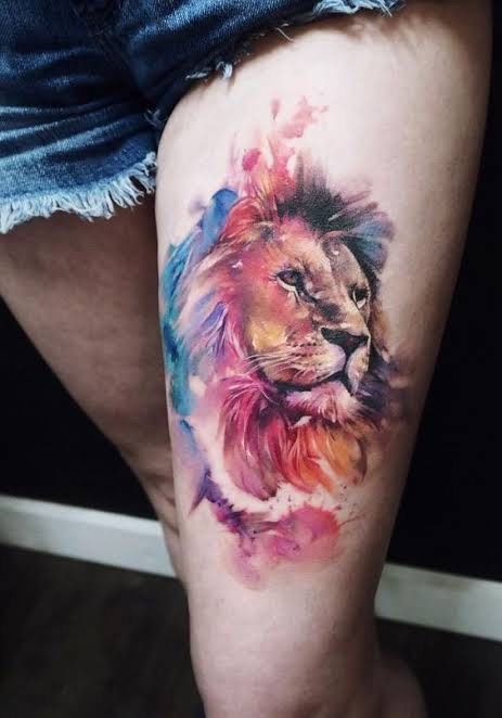 Esquisse colorée d’un lion