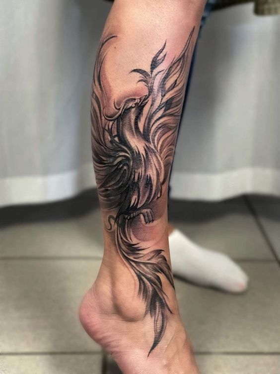 Phoenix Blackwork stylé