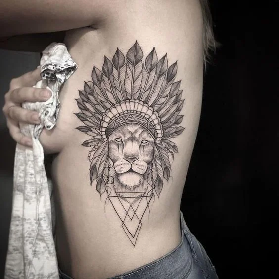Tatouage Lion à Esprit Sioux