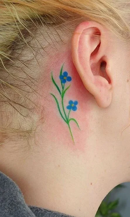 tatouage Fleurs bleues