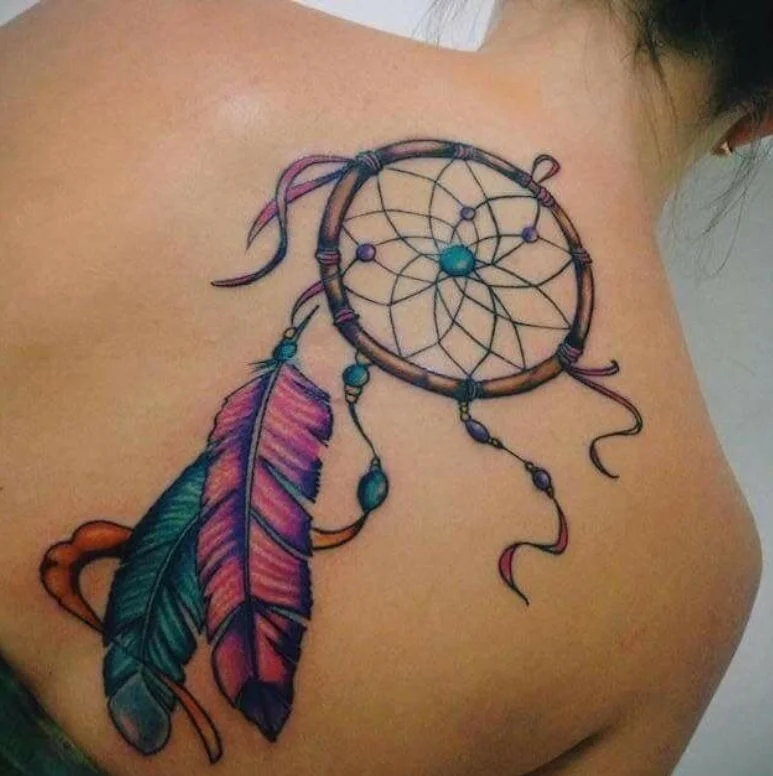 Tatouage Dos Attrape Rêve