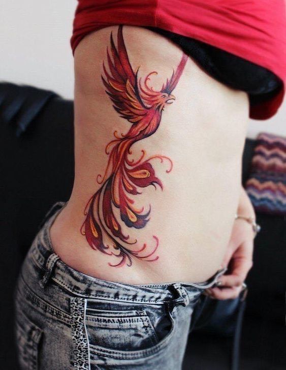 Phoenix avec plume en arabesque