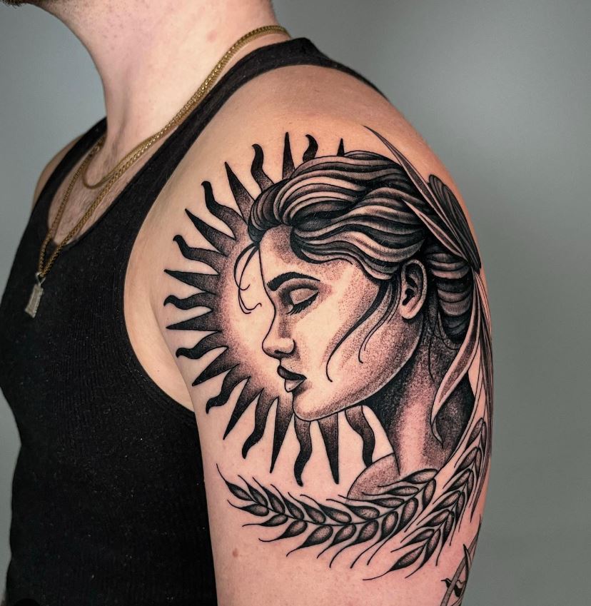 Tatouage Signe Astrologique Vierge Profil De Femme 