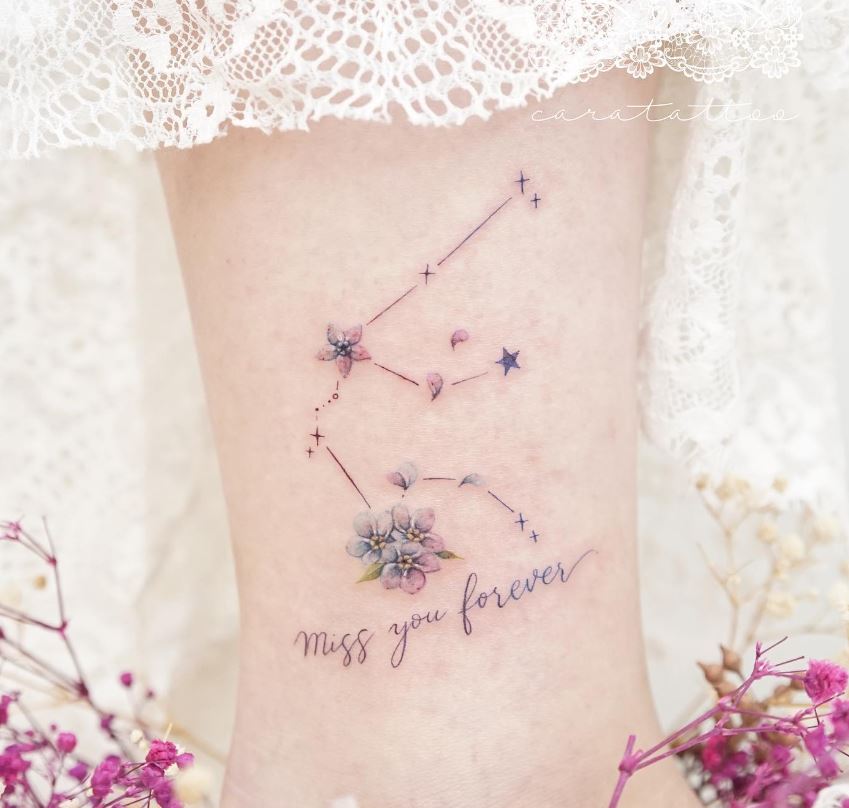 Tatouage Signe Astrologique Verseau Constellation Et Message 