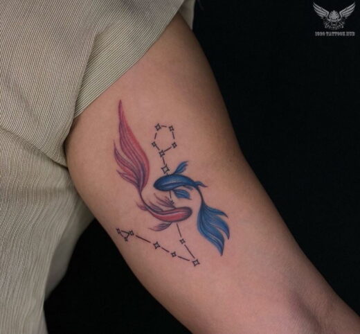 Tatouage Signe Astrologique Poisson Tribal