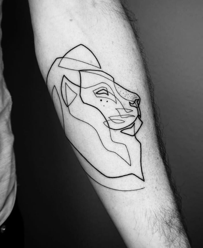 Tatouage Signe Astrologique Lion Abstrait 
