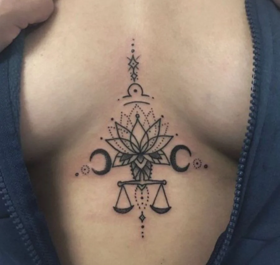Tatouage Signe Astrologique Balance Ornementale