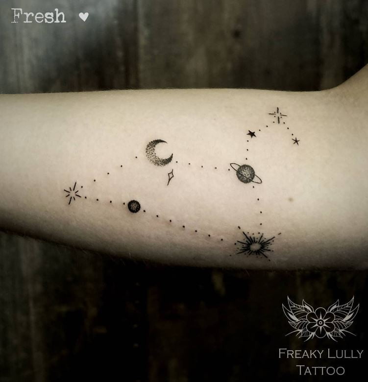 Tatouage Signe Astrologique Lion Constellation Et Astres 