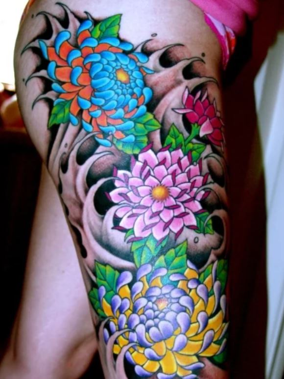 Tatouage Floral Japonais 