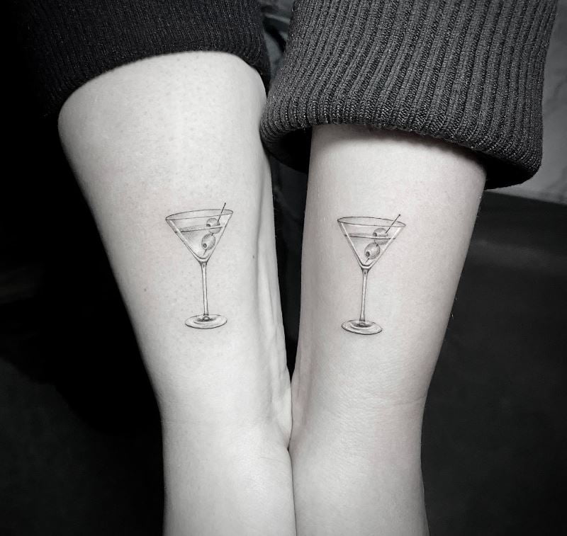 Tatouage Verre De Martini Couple