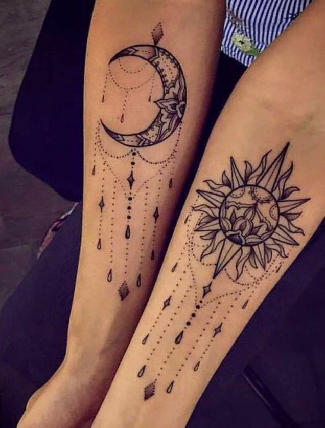 Tatouage Couple Soleil Et Lune à Bijoux