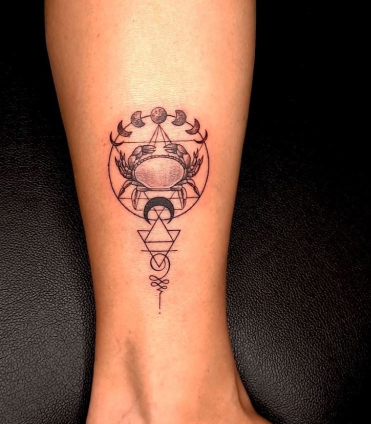 Tatouage Signe Astrologique Cancer Crabe Unalome 